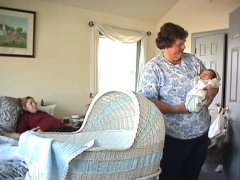 Jake and his grandmother's basinette.